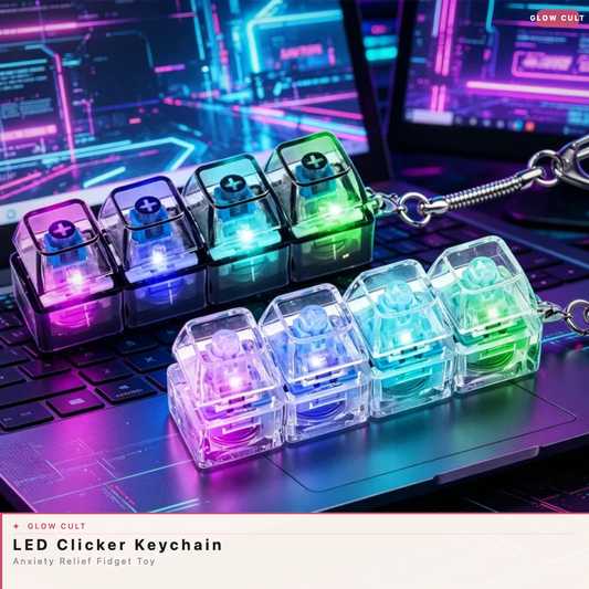LED Keyboard Clicker Keychain — Anxiety Relief Fidget Toy